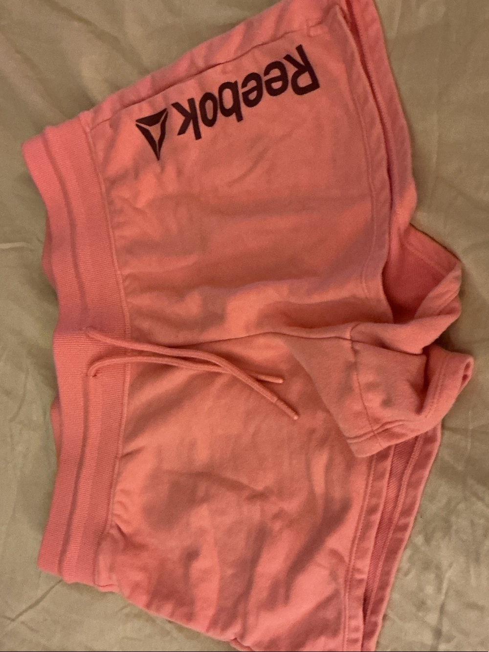 Reebok Women's Coral Pink Athletic Knit Shorts